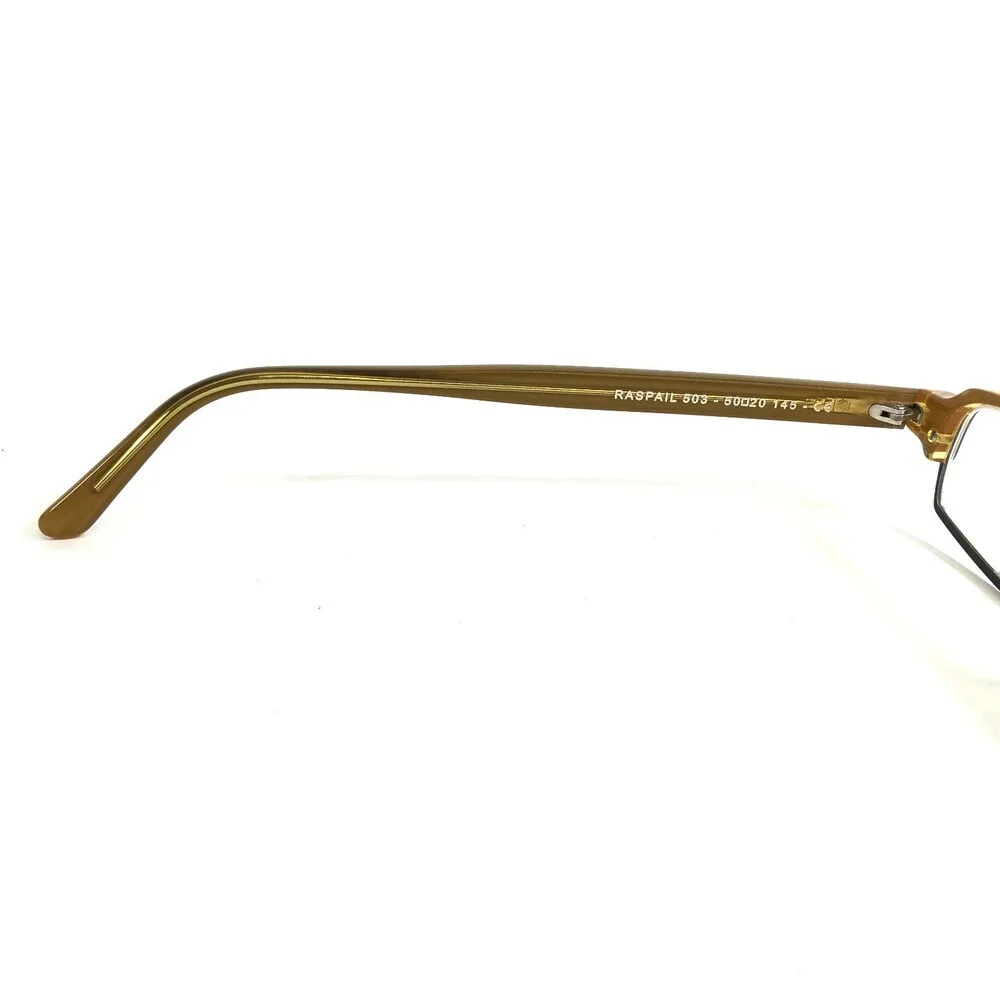 Jean Lafont Eyeglasses Frames RASPAIL 503 Dark Brown Yellow Rectangle 50-20-145